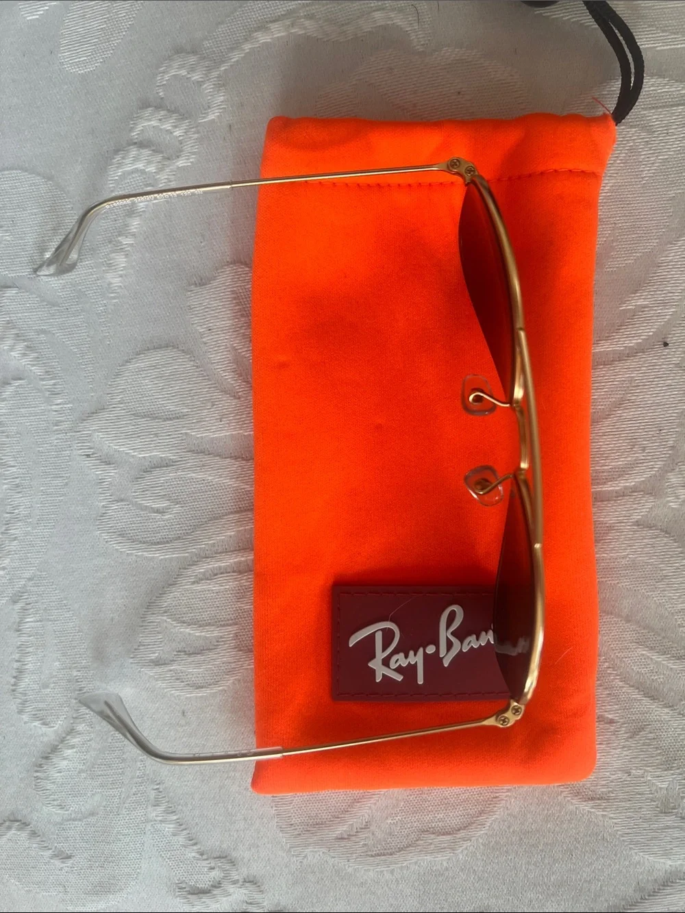 Ray-Ban Kid’s Gold Frame Sunglasses with Purple Mirrored Lenses